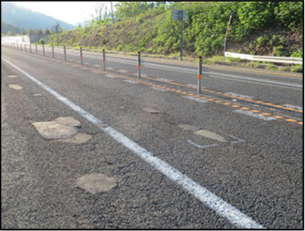 舗装損傷写真の写真