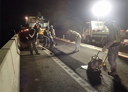 路面修复工作状况的形象