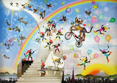 新作『藤城清治101　アビーと共に生きる』のポストカードのイメージ画像