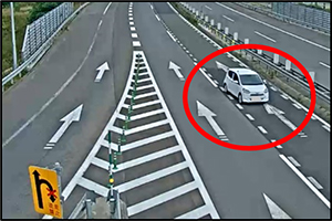 札樽道での逆走事例（昨年8月）のイメージ画像