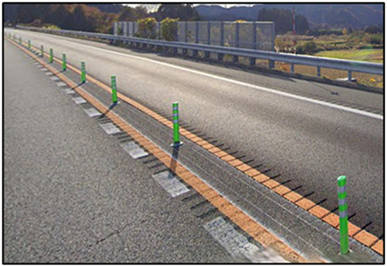 車線区分柵設置工事　施工前写真の写真