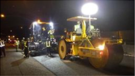 舗装補修工事　作業状況の写真