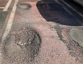 舗装損傷状況の写真