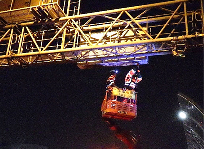 道路標識点検　作業状況の写真