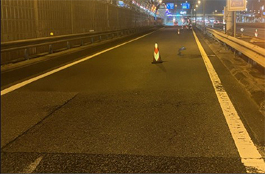 Photo of pavement damage situation