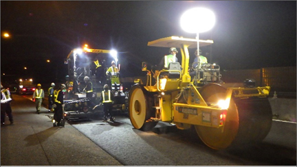 舗装補修工事　作業状況のイメージ画像