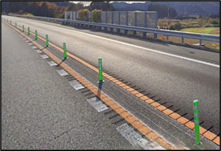 車線区分柵設置工事　施工前写真の写真