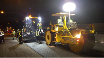 舗装補修工事　作業状況のイメージ画像