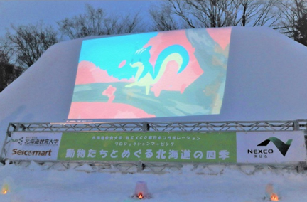 昨年のプロジェクションマッピング上映の様子の写真