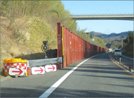 仮設落石防護柵設置後イメージのイメージ画像