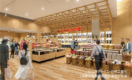 天井まで連なる木格子が圧倒的な迫力「らーめんウォール」のイメージ画像