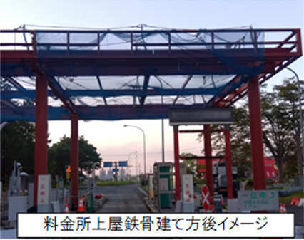 料金所上屋鉄骨建て方後イメージのイメージ画像