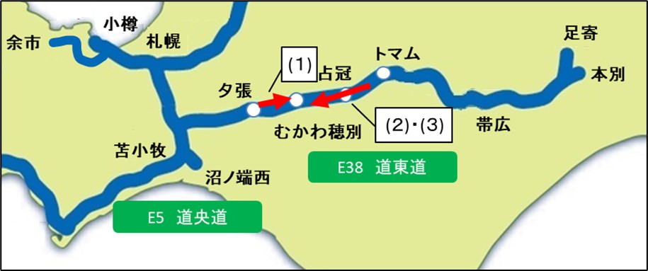 渋滞予測区間（5km以上の区間）のイメージ画像