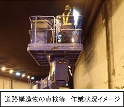 道路構造物の点検等　作業状況イメージのイメージ画像
