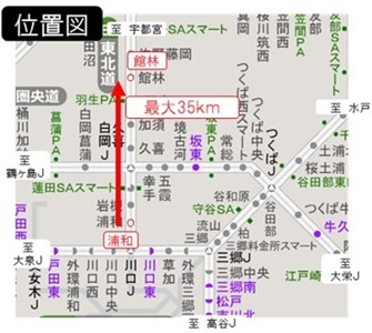 渋滞回避のポイント　位置図のイメージ画像