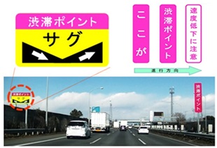 渋滞ポイント標識のイメージ画像