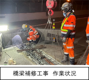 橋梁補修工事　作業状況のイメージ画像