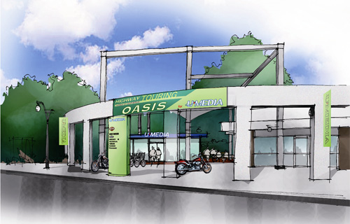 二輪車ショールーム「Highway Touring Oasis By U・MEDIA」(ハイウェイ・ツーリングオアシス・バイ・ユーメディア)のイメージ画像