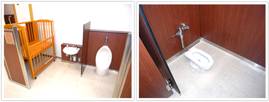 子ども用トイレのリフレッシュ工事前と工事後のイメージ画像