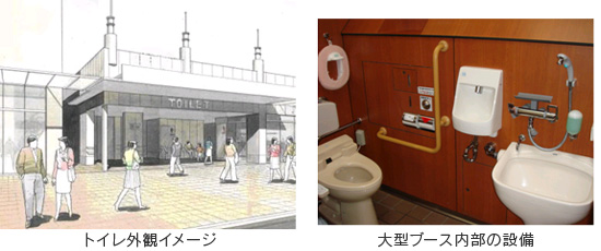 トイレ外観イメージ、大型ブースのイメージ画像