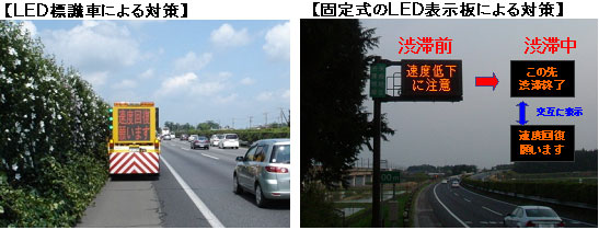 LED標識車による対策　固定式のLED表示板による対策のイメージ画像