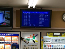 Image of Flight Information Monitor at New Chitose Airport