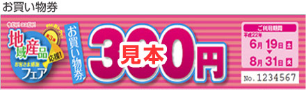 買い物券の見本のイメージ画像