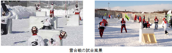 Image image of match scene of snowball fight