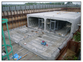ภาพถ่ายตัวอย่างการก่อสร้างของ Hakobuchi ที่ทำจากโรงงาน