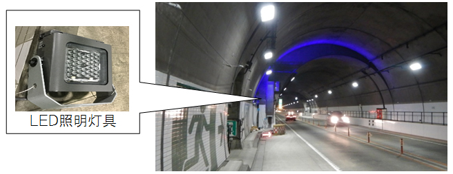 穂別トンネル内の点灯状況のイメージ画像