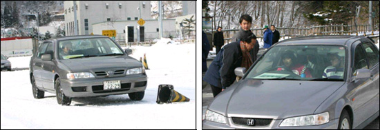 谷川岳パーキングエリアにて実施した雪道ドライブ体験イベントの様子のイメージ画像