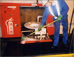 Photograph of emergency equipment cleaning and inspection