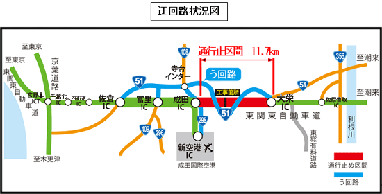 迂回路状況図のイメージ画像