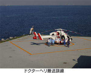 医生直升机运输训练的形象