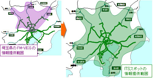 広域な道路交通情報の提供イメージ【首都圏：埼玉県内の事例】のイメージ画像