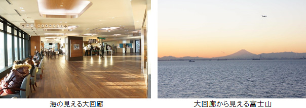 Large corridor with sea view Image of Mt. Fuji seen from large corridor