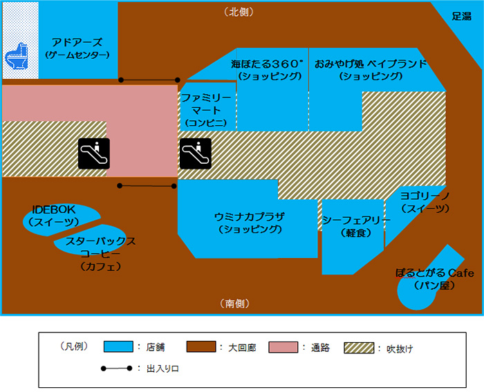 Image image of the layout of Umihotaru PA 4F store after renewal