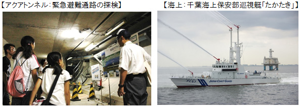 水上隧道：緊急疏散通道的探索海洋：千葉海岸警衛隊巡邏艇“ Tataki”的圖像