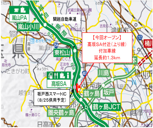 関越自動車道上り線 高坂sa付近の渋滞緩和をめざします Nexco東日本