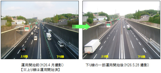 Image of the situation after the operation of additional lanes (near Takashina-cho, Wakaba-ku, Chiba)