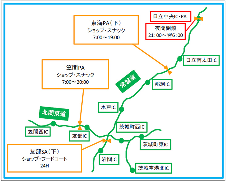 SA・PA案内図のイメージ画像