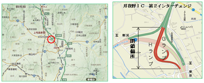 ランプ閉鎖個所のイメージ画像