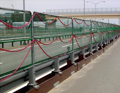 Image of temporary guardrail installation