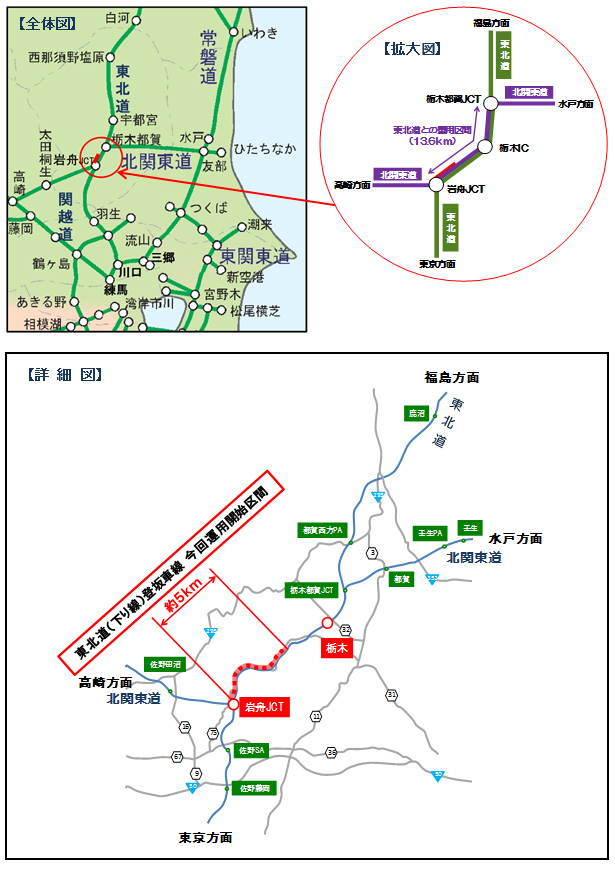 图1岩丰JCT和To木IC之间的東北自動車道下线图像