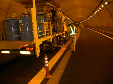 Image image of implementation of road marking
