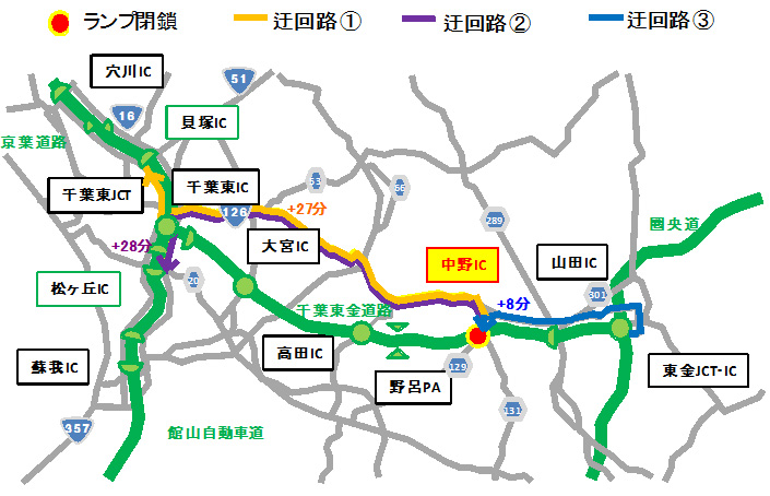 迂回路案内図のイメージ画像