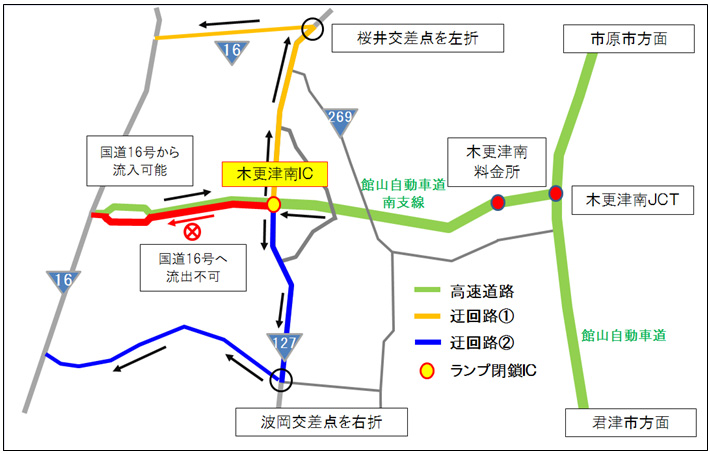 迂回路案内図のイメージ画像