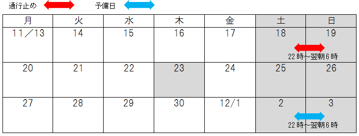 Image of construction period calendar