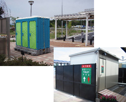 (4) Image of temporary toilet installation