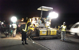 Photo of night pavement work